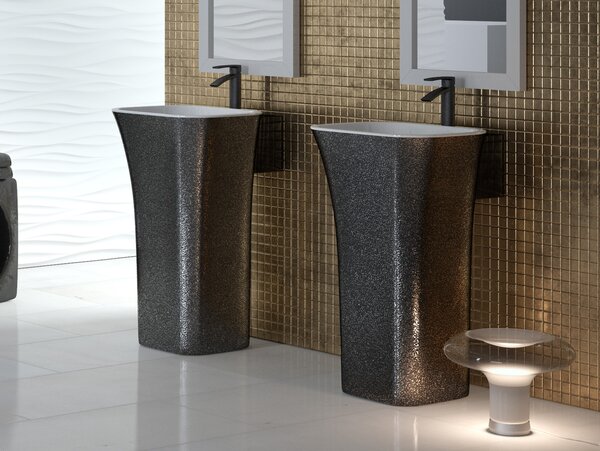Besco Voľne stojace umývadlo z liateho mramoru Assos Glam G UM VS 52x41x85 cm