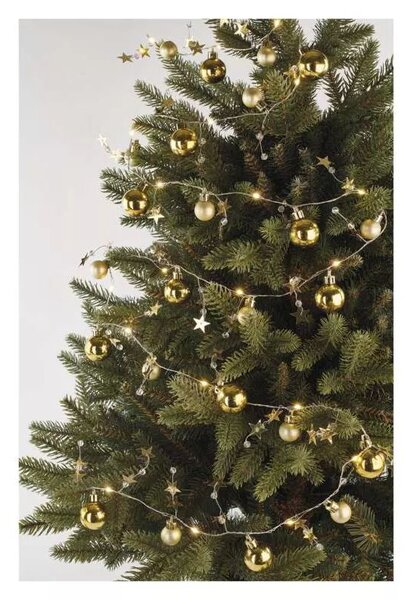 LED vianočná girlanda zlaté gule s hviezdami