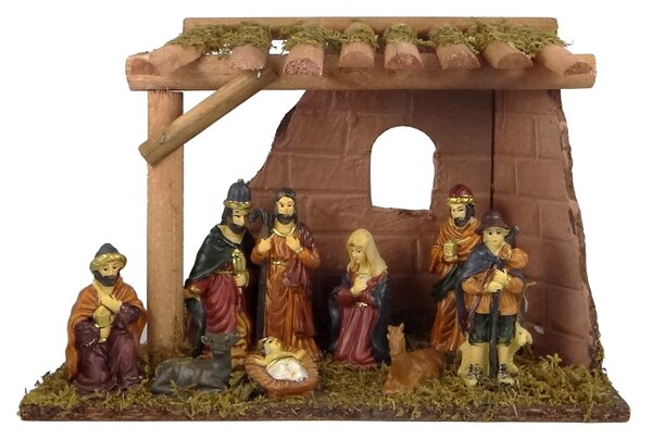 Vianočný Betlehem drevený s oknom 30cm