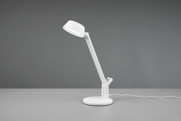 Trio 523090131 LED stolové svietidlo Ava 1x5W | 600lm | 3000K + 4000K + 6300K - pamäťová funkcia, stmievateľné, USB, biela
