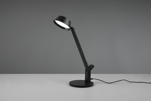 Trio 523090132 LED stolové svietidlo Ava 1x5W | 600lm | 3000K + 4000K + 6300K - pamäťová funkcia, stmievateľné, USB, čierna