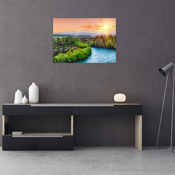 Obraz - Lesná horská krajina (70x50 cm)