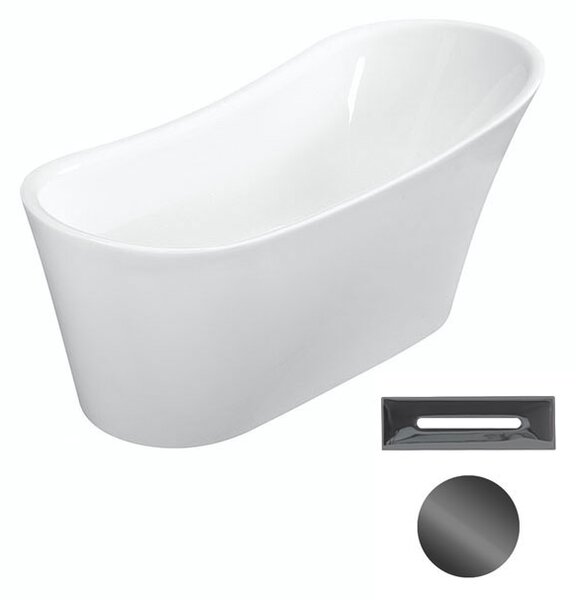 Besco Akrylátová voľne stojaca vaňa Calima 170x74 BESCO-Typ výpuste: Click-Clack s prepadom, chróm, BESCO-Rozmery: 170x74, BESCO-Farba: Biela
