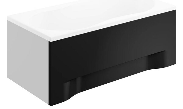 Univerzálny čelný krycí panel čierny k obdĺžnikovej vani Polimat POLIMAT-Rozmery: 100x51 - pre vane: CAPRI 100x70 / MINI 100x65