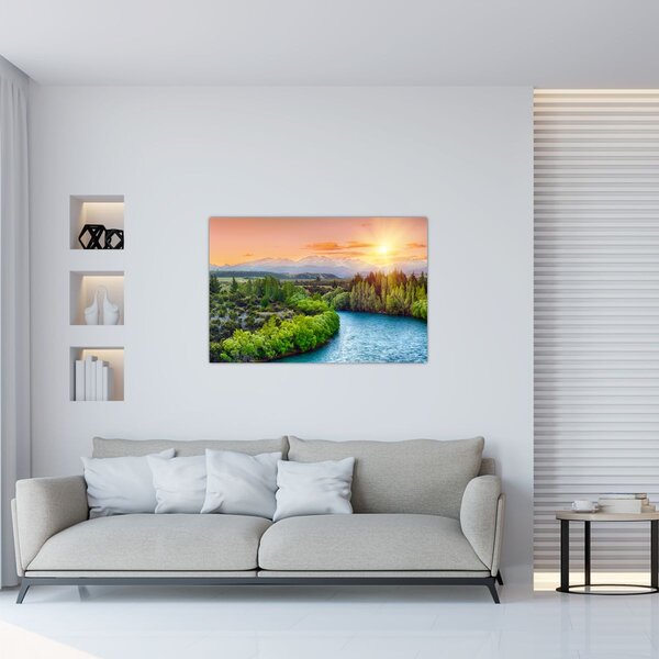 Obraz - Lesná horská krajina (90x60 cm)