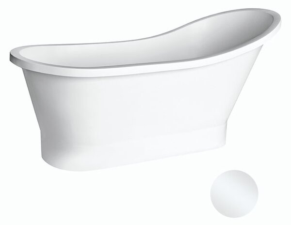 Besco Voľne stojaca vaňa z liateho mramoru Gloria 150x67 (160x67,5) BESCO-Typ výpuste: Click-Clack štandard, chróm, BESCO-Rozmery: 150x67, BESCO-Farba: Biela