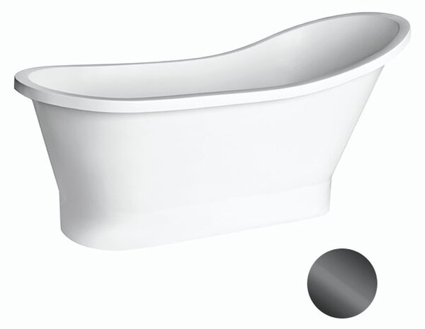 Besco Voľne stojaca vaňa z liateho mramoru Gloria 150x67 (160x67,5) BESCO-Typ výpuste: Click-Clack štandard, chróm, BESCO-Rozmery: 150x67, BESCO-Farba: Biela