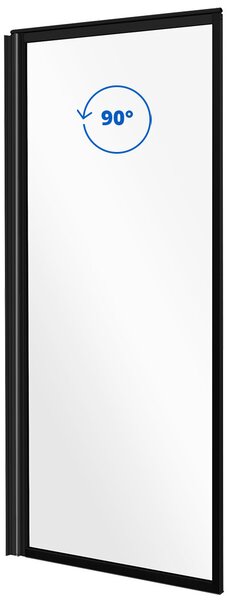 Besco Vaňová zástena ENZO BLACK 70140 (70x140 cm | Transparent)