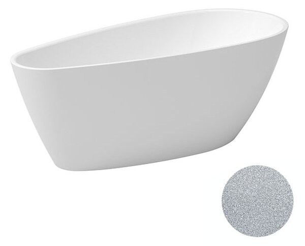 Besco Akrylátová voľne stojaca vaňa Goya A-line Glam S 160x73 (170x80) BESCO-Typ výpuste: Click-Clack s prepadom, chróm, BESCO-Rozmery: 160x73, BESCO-Farba: Biela/strieborná