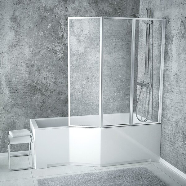 Besco Akrylátová atypická vaňa s vaňovou zástenou INTEGRA VK 3 150x75 (170x75) BESCO-Rozmery: 150x75, BESCO-Farba: Biela, BESCO-Orientácia: Ľavá