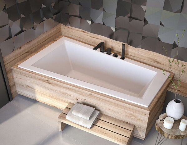 Besco Akrylátová asymetrická vaňa so zníženým lemom Intima Slim 150x85 (160x90)