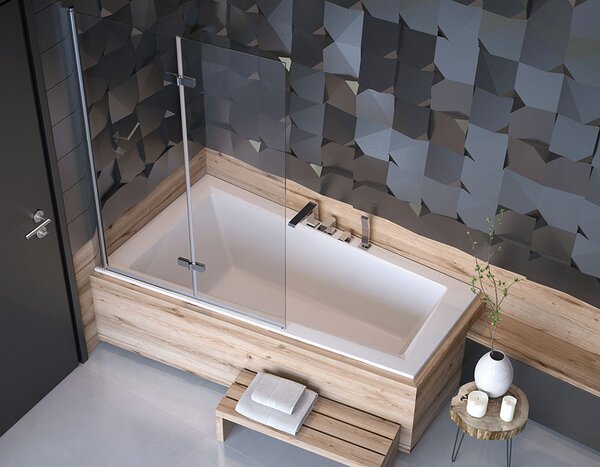 Besco Akrylátová asymetrická vaňa so zníženým lemom Intima Slim 150x85 (160x90)