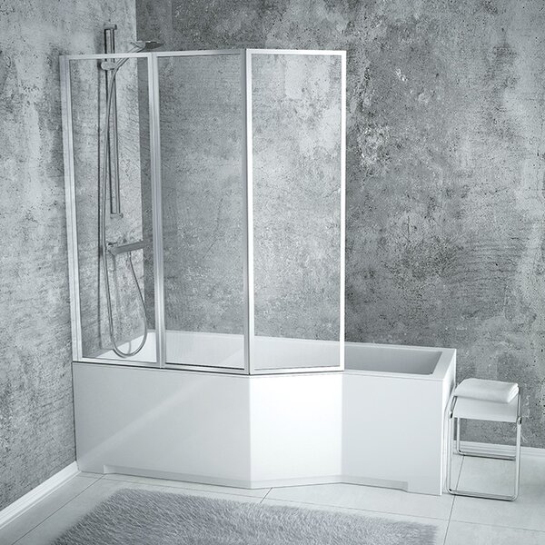 Besco Akrylátová atypická vaňa s vaňovou zástenou INTEGRA VK 3 150x75 (170x75) BESCO-Rozmery: 150x75, BESCO-Farba: Biela, BESCO-Orientácia: Ľavá
