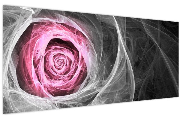 Obraz - Abstraktné ruže, fuchsiová (120x50 cm)