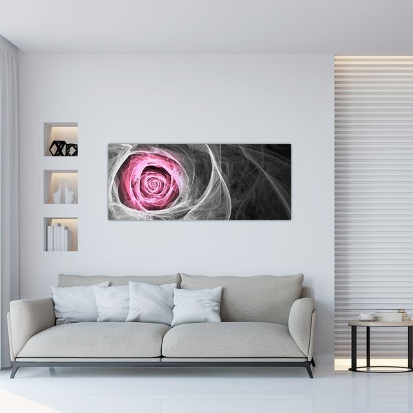 Obraz - Abstraktné ruže, fuchsiová (120x50 cm)