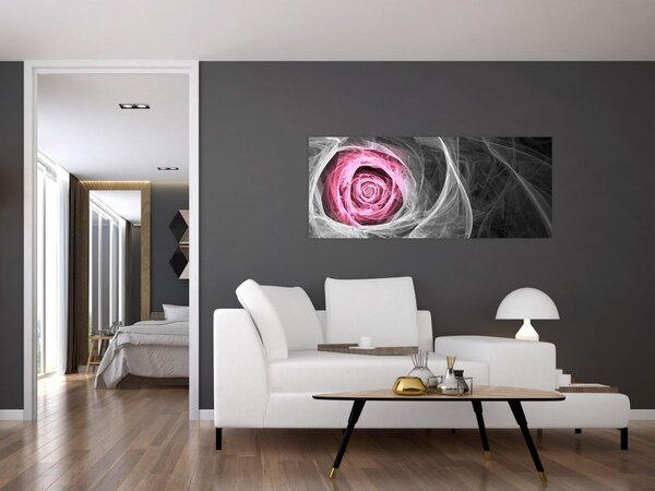 Obraz - Abstraktné ruže, fuchsiová (120x50 cm)