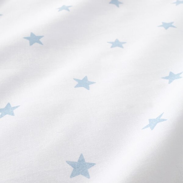 Biela/modrá napínacia bavlnená detská plachta do postieľky 70x140 cm Mini Star & Stripes – Bianca