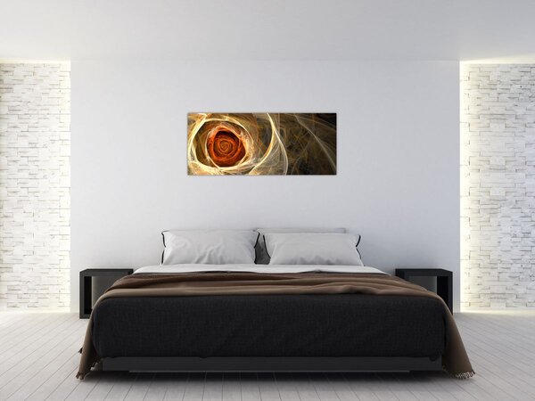 Obraz - Abstraktné ruže v ohnivých farbách (120x50 cm)