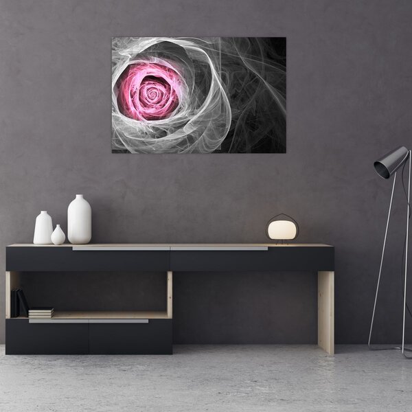 Obraz - Abstraktné ruže, fuchsiová (90x60 cm)