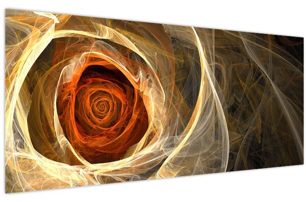 Obraz - Abstraktné ruže v ohnivých farbách (120x50 cm)