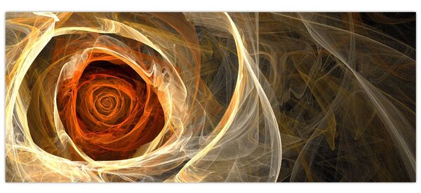 Obraz - Abstraktné ruže v ohnivých farbách (120x50 cm)