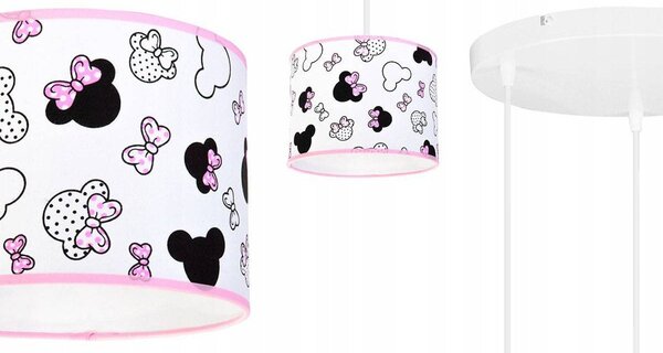 Detské závesné svietidlo Minnie, 3x textilné tienidlo so vzorom, o