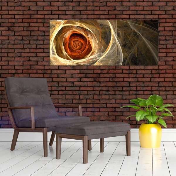 Obraz - Abstraktné ruže v ohnivých farbách (120x50 cm)