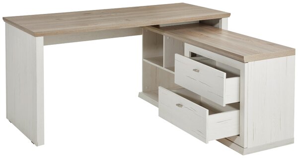 ROHOVÝ PÍSACÍ STÔL, sivá, biela, 160/145,3/76 cm Hom`in - Kancelárske stoly