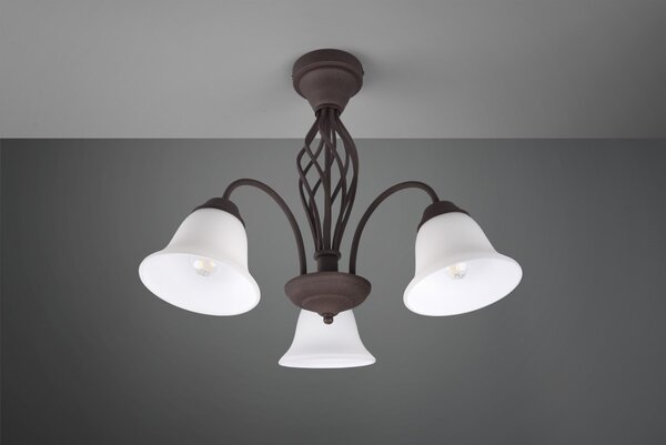 Trio 601000324 závesné stropné svietidlo Rustica 3x40W | E14 - hrdza, biela