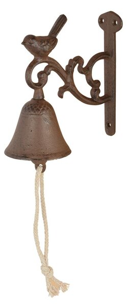 Záhradný zvonček Birdie, 15,5x14,5 cm, liatina, hnedá