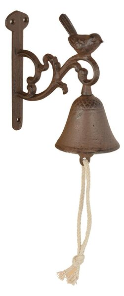 Záhradný zvonček Birdie, 15,5x14,5 cm, liatina, hnedá