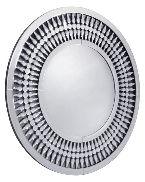 Okrúhle zrkadlo v dekoratívnom ažurovom ráme zdobenom kryštálmi 80 cm Marzano