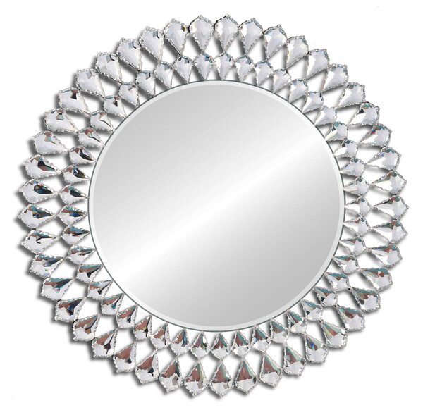 Okrúhle zrkadlo v ozdobnom kryštálovom ráme v tvare slzy 80 cm Marseille