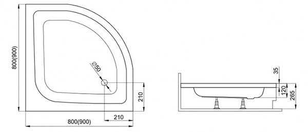 Polimat Krycí panel k štvrťkruhovej akrylátovej sprchovej vaničke Pako 2 80x80 (90x90) KP 23 POLIMAT-Farba: Biela, POLIMAT-Rozmery: 80x80