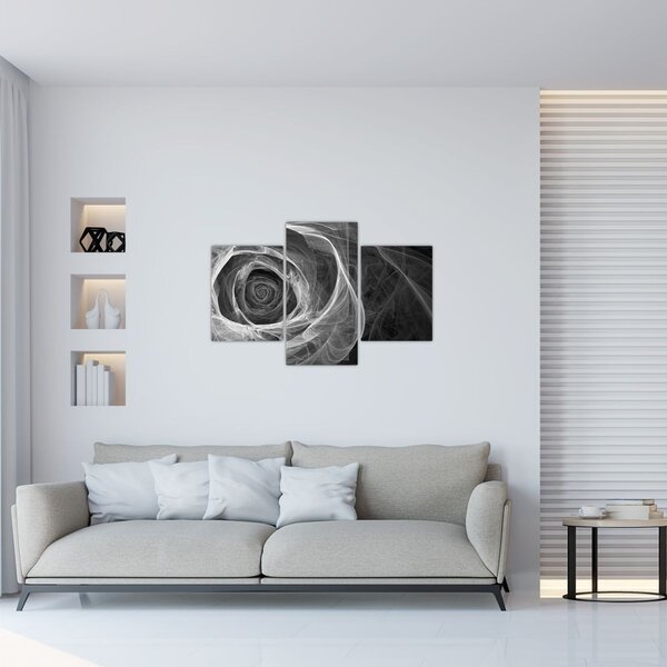Obraz - Abstraktné ruže čiernobiela (90x60 cm)