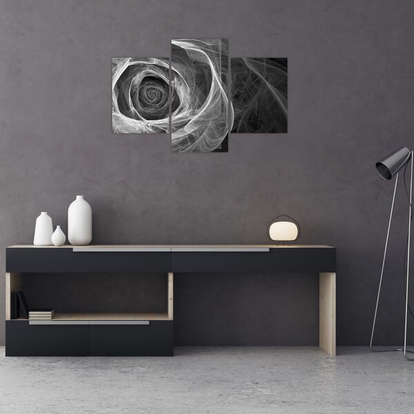 Obraz - Abstraktné ruže čiernobiela (90x60 cm)