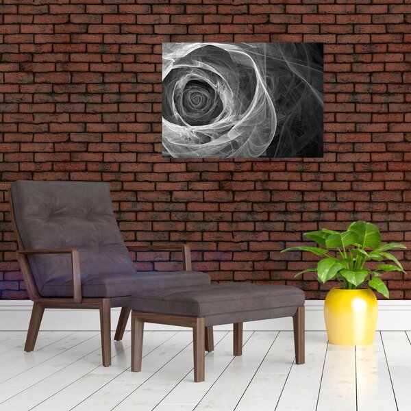 Obraz - Abstraktné ruže čiernobiela (70x50 cm)