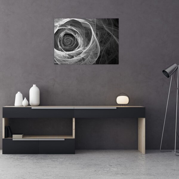 Obraz - Abstraktné ruže čiernobiela (70x50 cm)