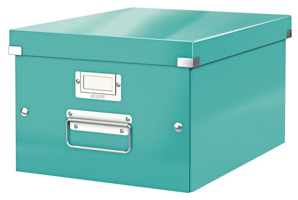 Zeleno-tyrkysový kartónový úložný box s vekom 28x37x20 cm Click&Store – Leitz