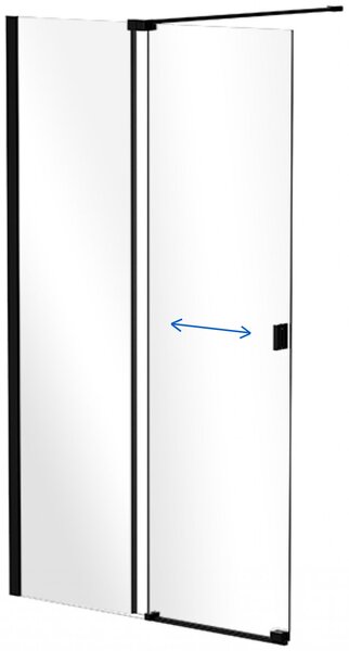Besco Sprchovací kút Walk-In VAYO BLACK 90 (100, 110, 120, 130, 140), výška 200 cm - bez vaničky BESCO-Rozmery: šírka: 110