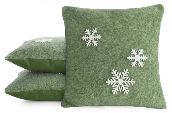 VIANOČNÁ DEKORAČNÁ OBLIEČKA NA VANKÚŠ SNOWFLAKE4 40X40 CM VZOROVANÁ