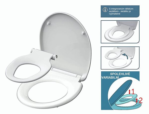 Eisl Sanitär WC sedadlo s detskou vložkou Duroplast Soft Close Family 82940