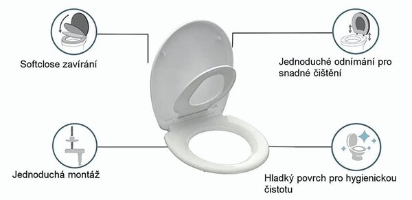 Eisl Sanitär WC sedadlo s detskou vložkou Duroplast Soft Close Family 82940