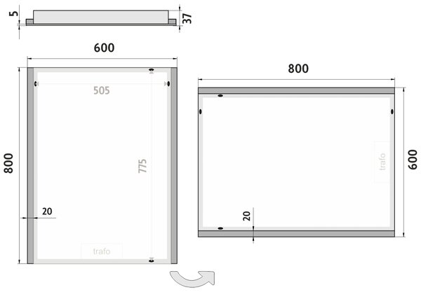 Nimco LED zrkadlo 600x800 - ZP 11002