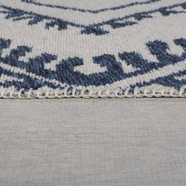 Flair Rugs, Kusový koberec Deuce Alix Recycled Rug Navy, 120x170, modrá, chodba / predsieň