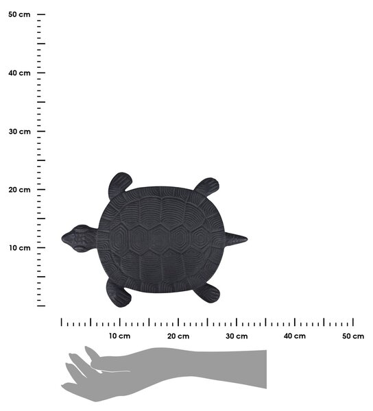 Záhradný nášlapný kameň Turtle, 23x32 cm, liatina, hnedá