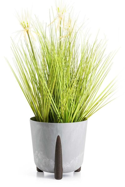 PLASTOVÝ KVETINÁČ MOSS 26X25 CM IMITÁCIA BETÓNU SIVÁ