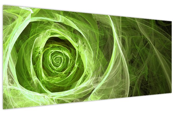Obraz - Abstraktné ruže zelená (120x50 cm)