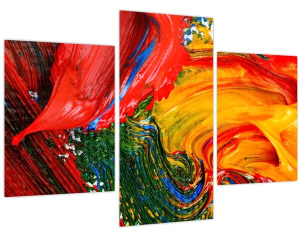 Obraz - Modrenie abstrakcie štetcom (90x60 cm)