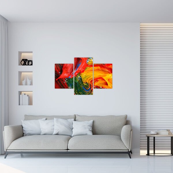 Obraz - Modrenie abstrakcie štetcom (90x60 cm)